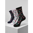 Urban Classics / Grumpy Santa Christmas Socks 3-Pack black/navy/white