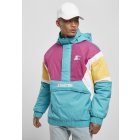 Jachetă pentru bărbati  // Starter Color Block Half Zip Retro Jacket lake blue/s pnk/by/wht