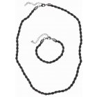 Urban Classics / Charon Intertwine Necklace And Bracelet Set gunmetal