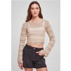 Urban Classics / Ladies Cropped Crochet Knit Sweater softseagrass