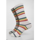 Şosete // Urban classics Rainbow Stripes Socks 2-Pack grey/white