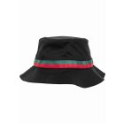Pălărie // Flexfit Stripe Bucket Hat black/firered/green