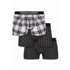 Boxeri // Urban classics Boxer Shorts 3-Pack cha+logo aop+wht plaid aop