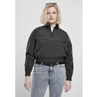 Jachetă pentru femei // Urban classics Ladies Cropped Crinkle Nylon Pull Over Jacket black