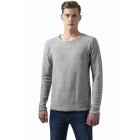 Tricou pentru bărbati cu mânecă lungă // Urban Classics Fine Knit Melange Cotton Sweater grey melange