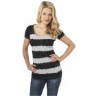 Tricou pentru femei cu mânecă scurtă // Urban classics Ladies Dip Dye Stripe Tee blk/wht