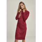 Rochie // Urban classics Ladies Peached Rib Dress LS burgundy