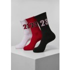 Şosete // Mister tee 23 Socks 3-Pack white/black/red