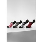 Şosete // Urban classics Recycled Yarn Check Invisible Socks 4-Pack black+white+red+grey