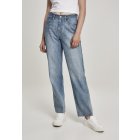 Pantaloni // Urban classics Ladies High Waist Straight Jeans mid stone wash