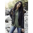 Jachetă pentru femei // Urban classics Ladies Leather Imitation Biker Jacket black