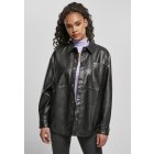 Urban Classics / Ladies Faux Leather Overshirt black