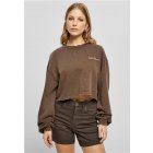 Urban Classics / Ladies Cropped Small Embroidery Terry Crewneck brown