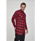 Camasi de barbati // Urban Classics Side-Zip Long Checked Flanell Shirt blk/red