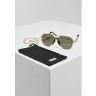 Ochelari de soare // Urban classics Sunglasses Karphatos with Chain gold