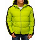 Men's winter quilted jacket C535 - lime green