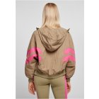 Jachetă  pentru femei  // Urban Classics Ladies Crinkle Batwing Jacket khaki/brightviolet