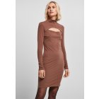 Rochie // Urban Classics Ladies Stretch Jersey Cut-Out Turtleneck Dress bark